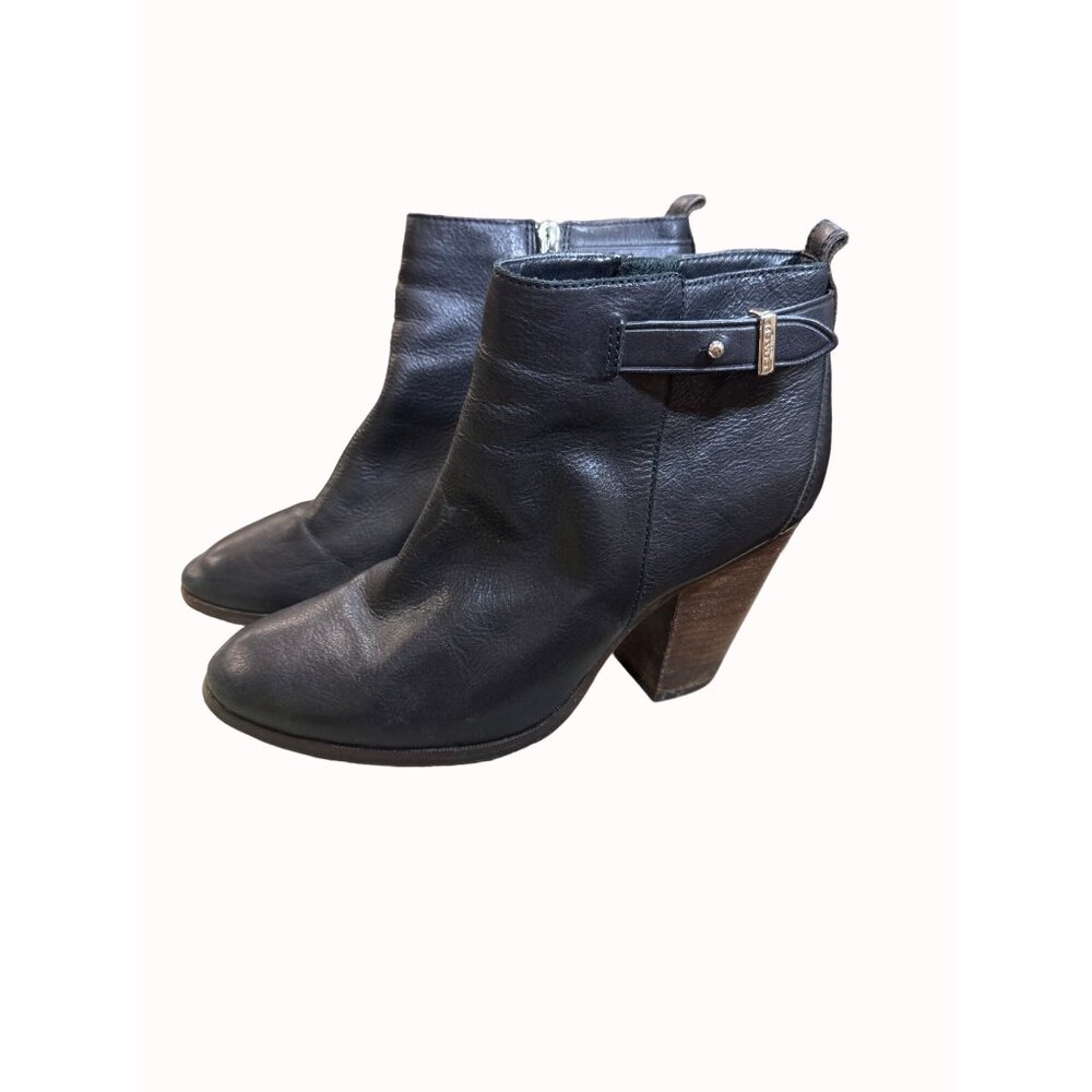 Coach New York women’s black leather heeled ankle boots shoes 9.5B SKU 5419